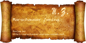 Marschauser Zenina névjegykártya